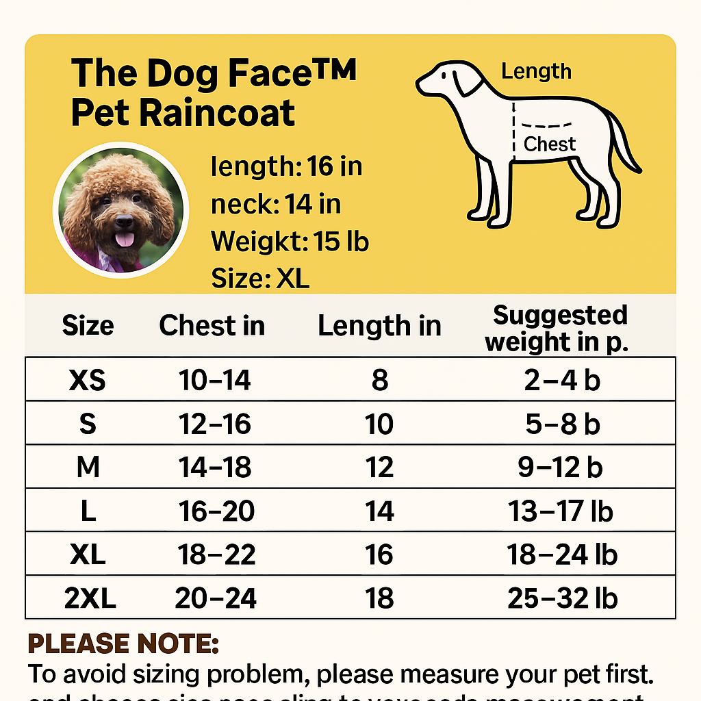 The Dog Face™Pet Raincoat