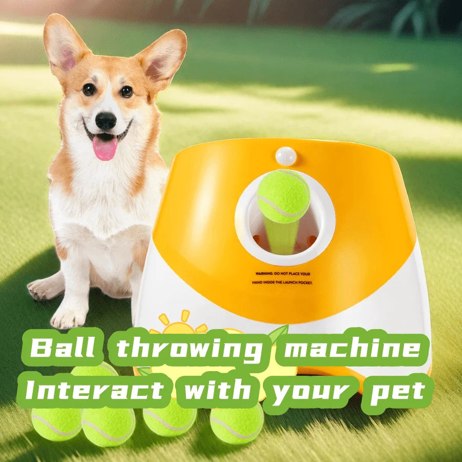 FetchPro™ – Automatic Dog Ball Launcher 🎾 Keeps your pup active & entertained all day! 💥 Launches tennis balls with smart sensor 🔌 USB charging | Indoor & outdoor fun