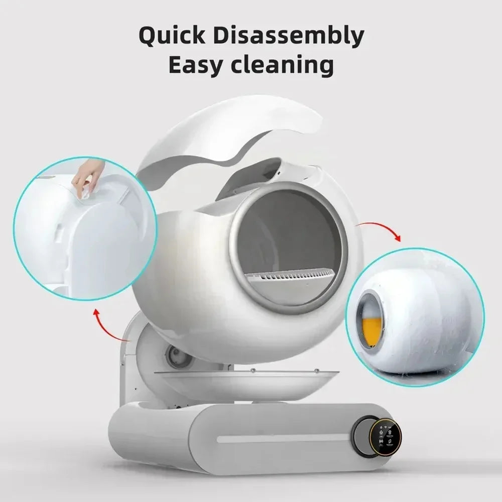 LitterJet™ – Smart Self-Cleaning Litter Box 🐱 65L capacity | App-controlled | Odor-resistant 💩 No more scooping. Ever. 🚀 Space-age tech for modern cat parents