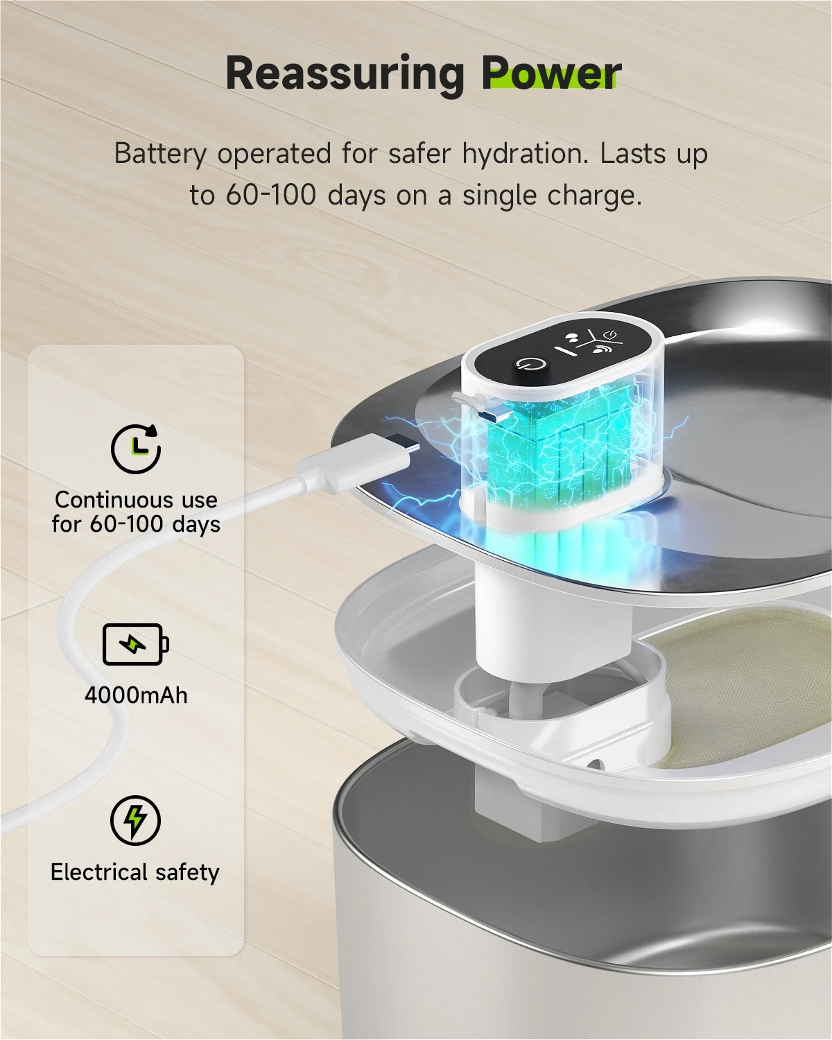 PurraFlow™ 4L Wireless Pet Fountain 🐾 Motion-sensor activated – clean water, only when your pet needs it! 💧 4L capacity | Ultra-quiet | USB powered 😺 Encourages healthy hydration for cats & small dogs