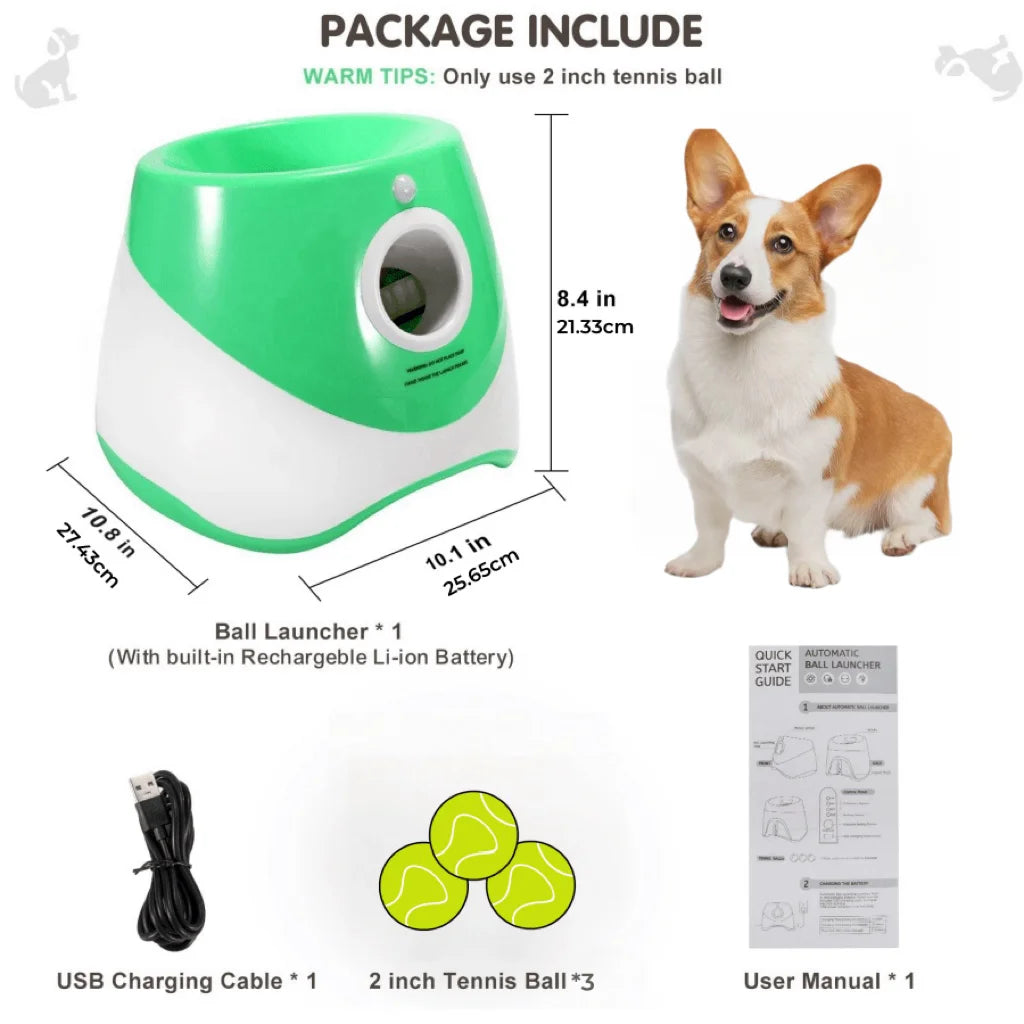FetchPro™ – Automatic Dog Ball Launcher 🎾 Keeps your pup active & entertained all day! 💥 Launches tennis balls with smart sensor 🔌 USB charging | Indoor & outdoor fun