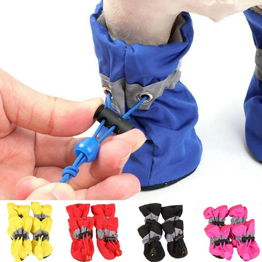 PuddlePaws™ Waterproof Pet Booties – 4pcs Set