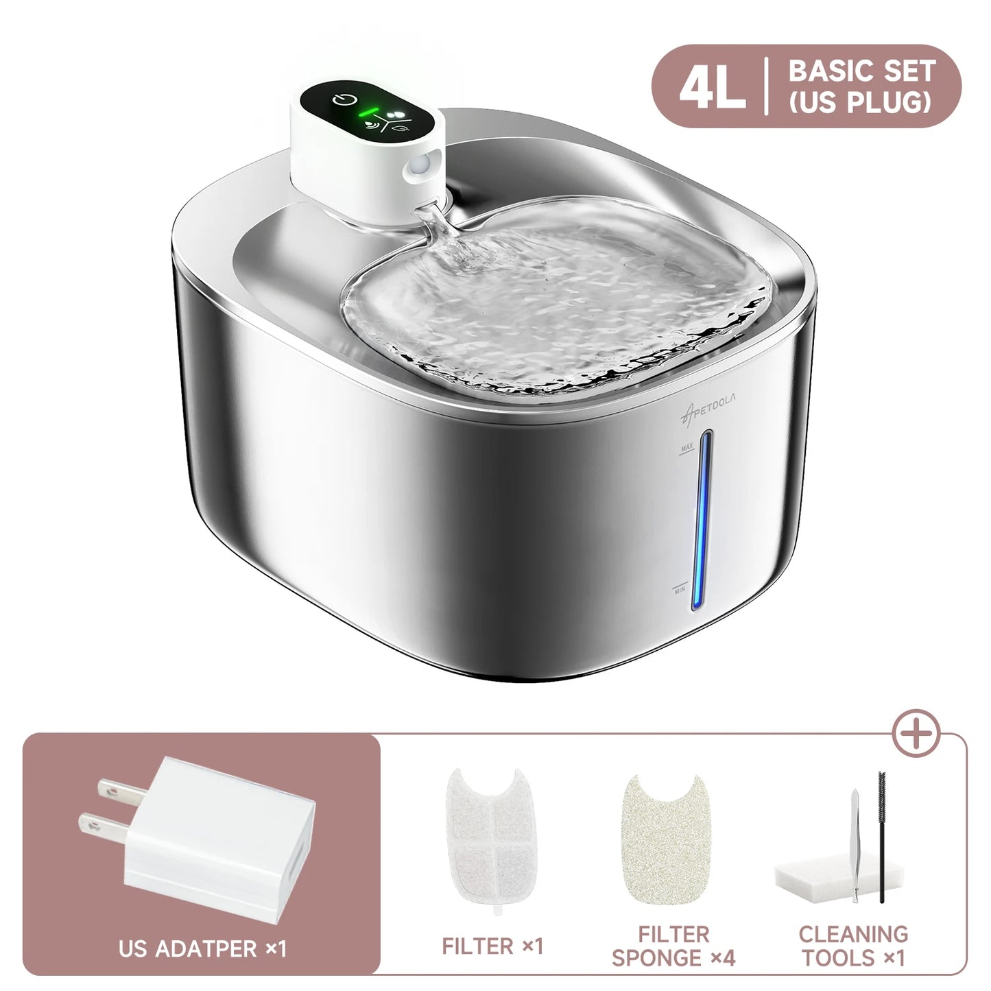 PurraFlow™ 4L Wireless Pet Fountain 🐾 Motion-sensor activated – clean water, only when your pet needs it! 💧 4L capacity | Ultra-quiet | USB powered 😺 Encourages healthy hydration for cats & small dogs