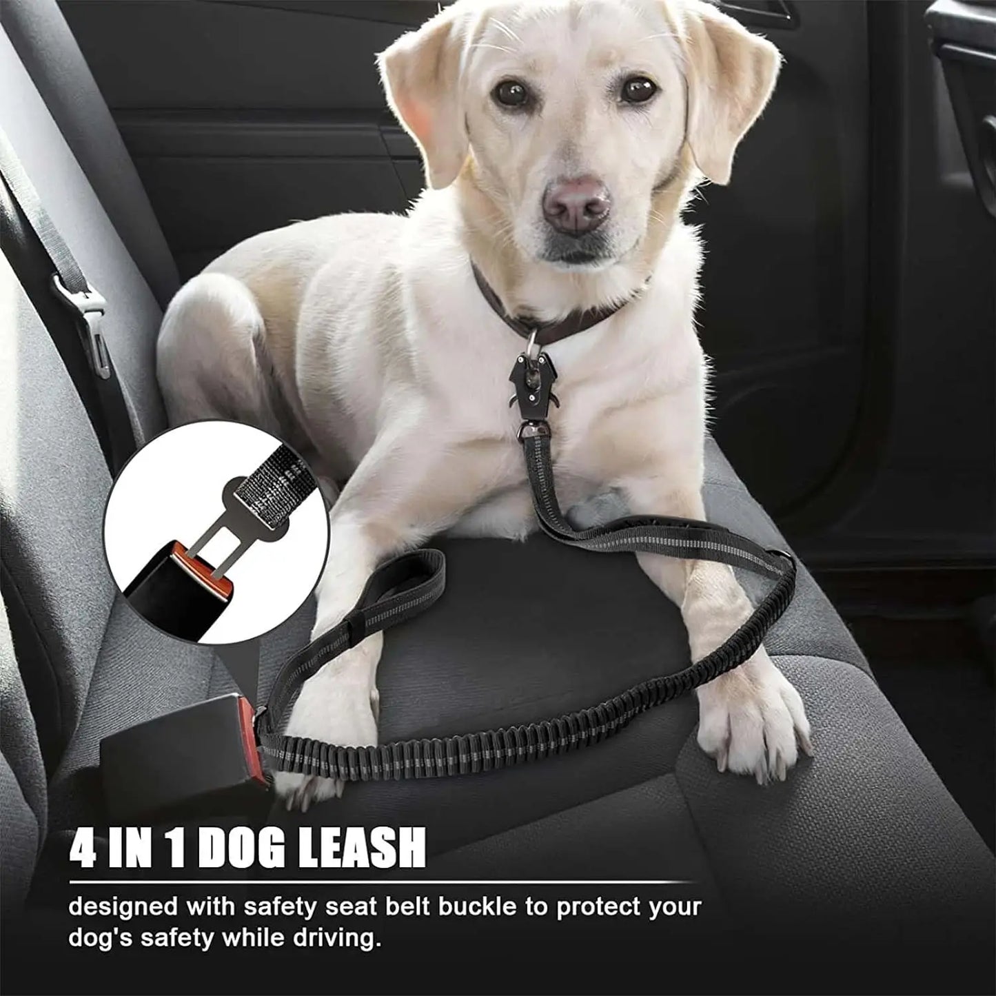 K9Flexβ’ Tactical Bungee Leash π Built for strength, comfort & control π Car seatbelt clip included β Shock-absorbing | Reflective | Heavy-duty clips