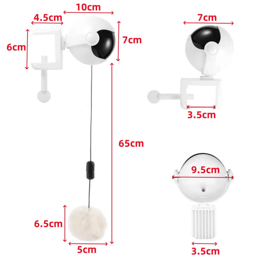 Cativate™ – Automatic Lifting Ball Toy 🎈 Rotates, lifts & teases for endless feline fun! 🐾 USB powered | Motion sensor | Silent motor