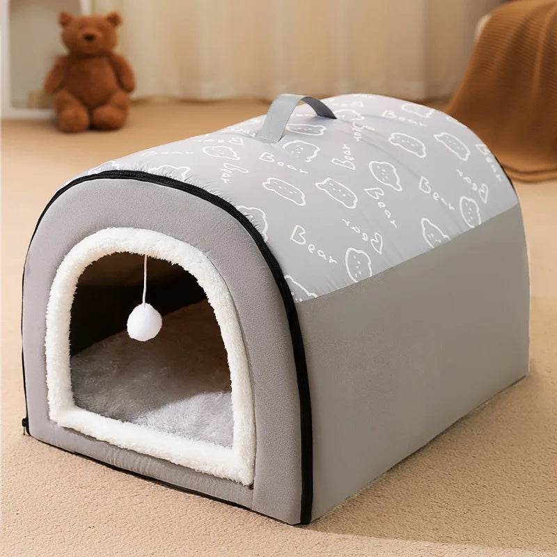 SnuggleNest™ Winter Bed 🐾 Ultra-soft, insulated & anti-slip ❄️ Keeps your pet warm all winter long 🐶 Perfect for small & medium dogs & cats