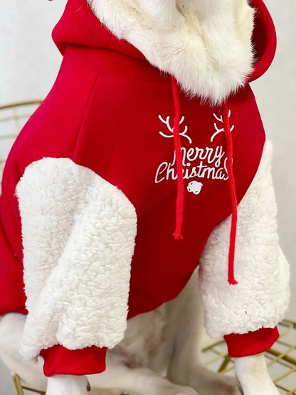 Christmas Reindeer Dog Hoodie | Soft & Warm Holiday Coat