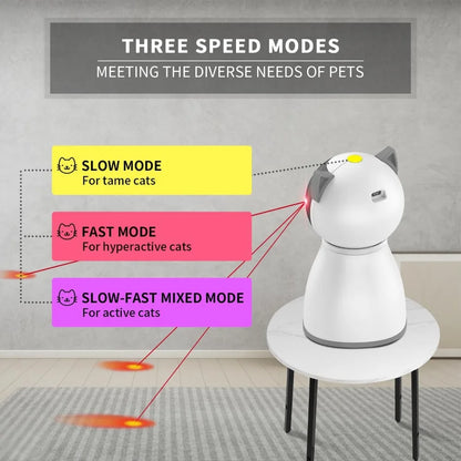 MeowBeam™ – Rechargeable Laser Cat Toy 🔴 Random movement keeps cats chasing for hours 🐾 USB-powered | Auto-off timer | Silent motor