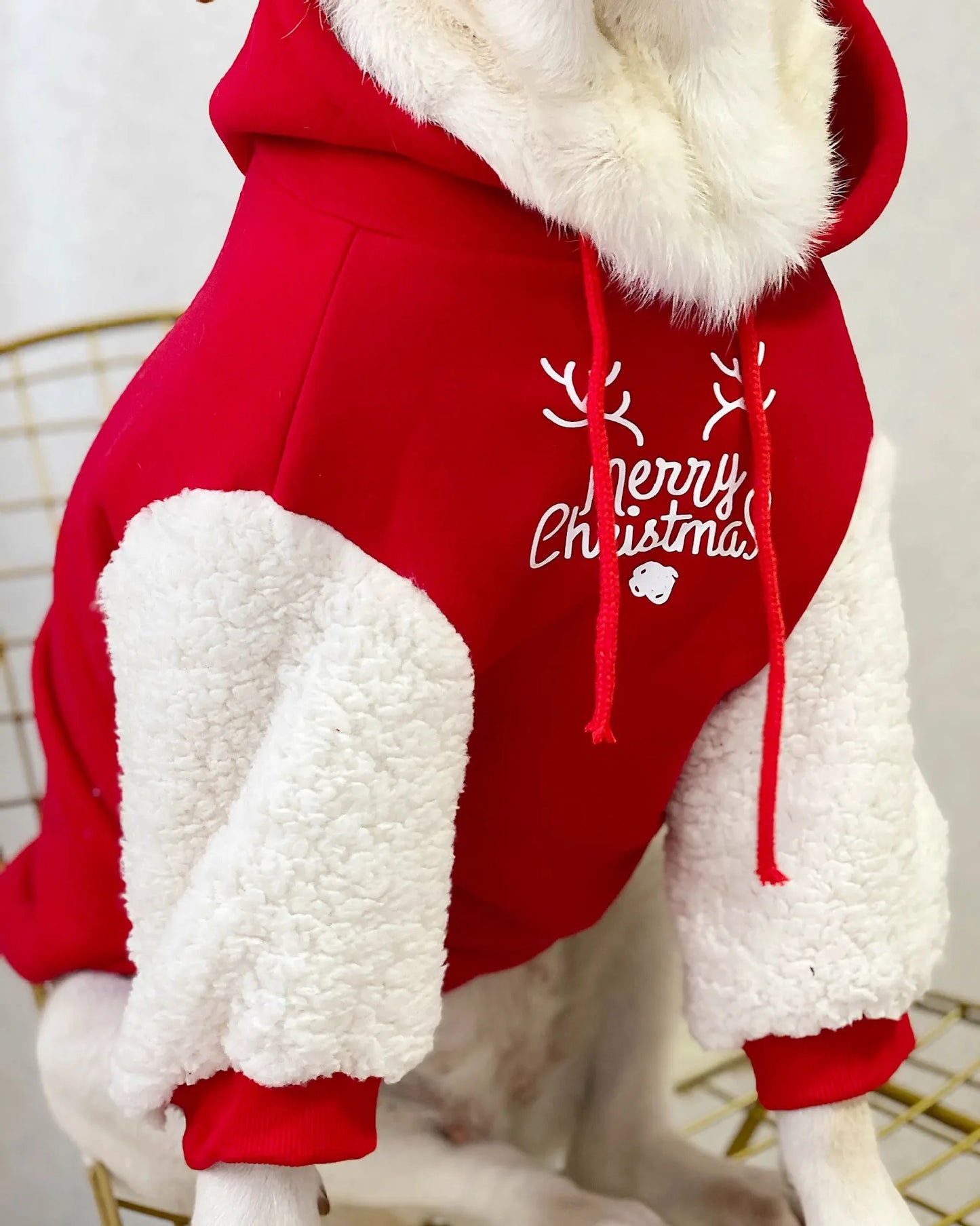 Christmas Reindeer Dog Hoodie | Soft & Warm Holiday Coat