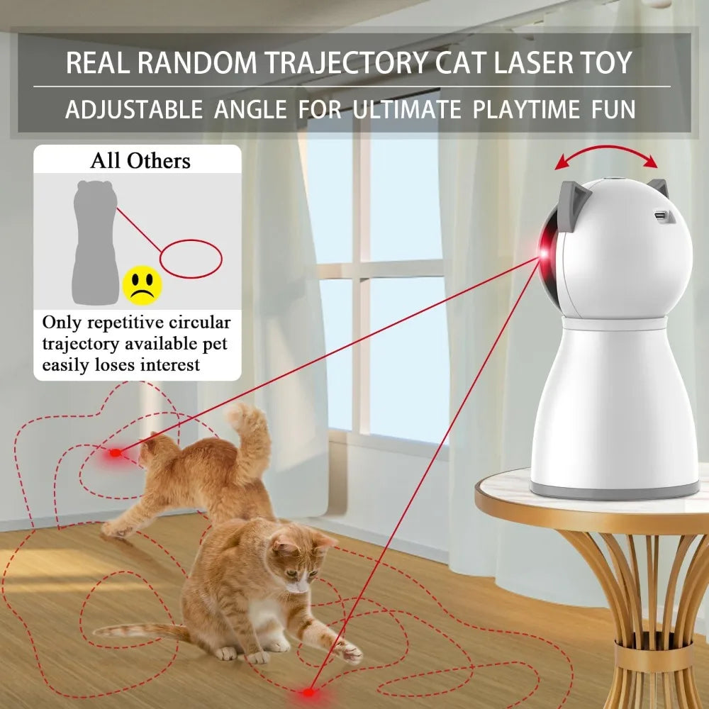 MeowBeam™ – Rechargeable Laser Cat Toy 🔴 Random movement keeps cats chasing for hours 🐾 USB-powered | Auto-off timer | Silent motor
